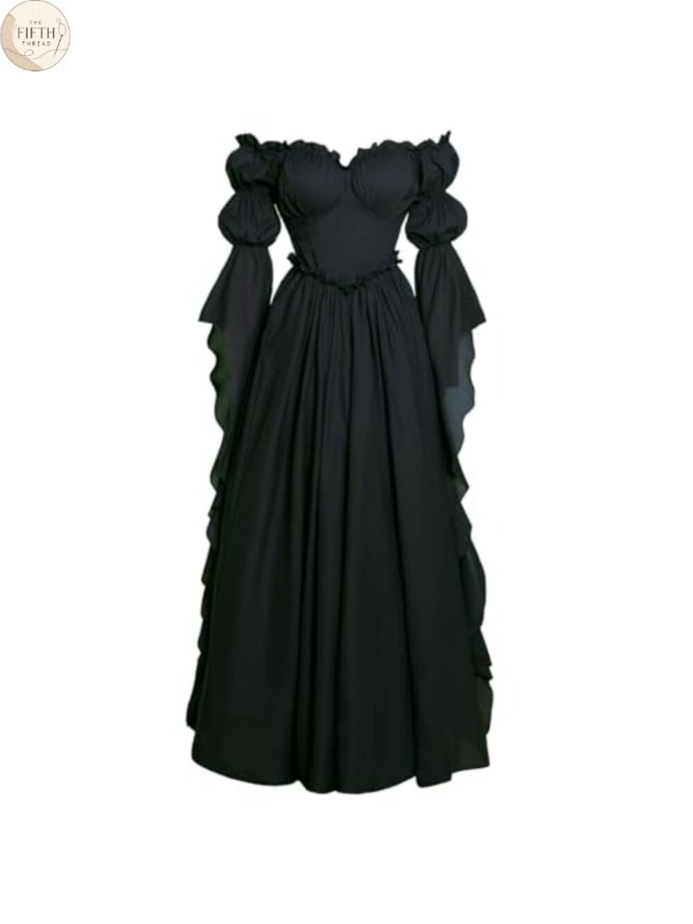Medieval Renaissance Costume Dress Off Shoulder Corset Waist Victorian Gown